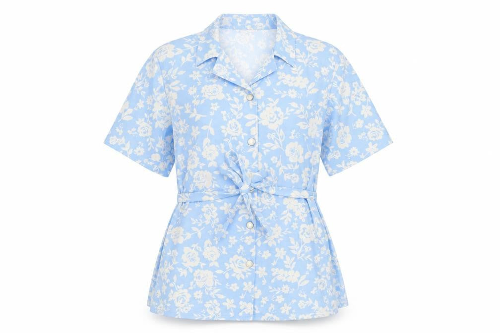 Damart Women's Blue Floral Blouse UK 12