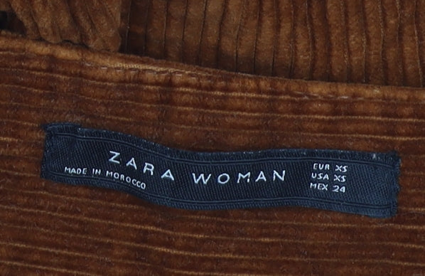 Zara Women's Brown Corduroy Flared Trousers XS