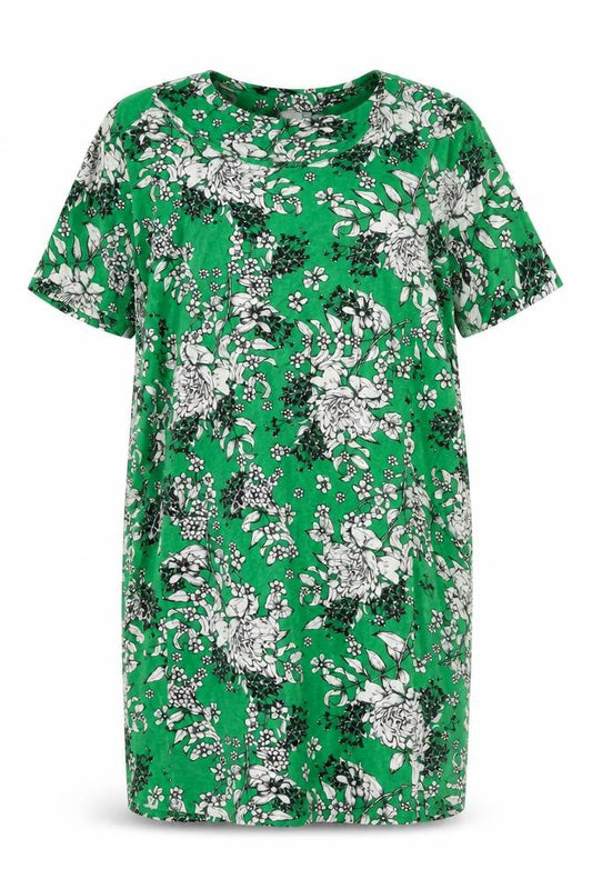 Roman Green Floral Short Sleeve Women's Dress Size 10