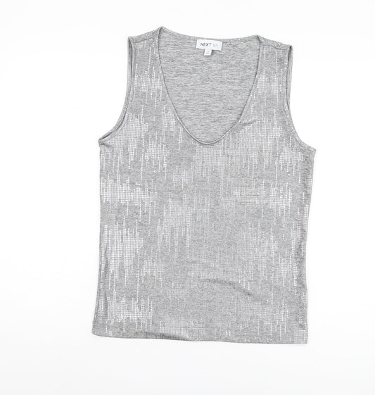 Next Women's Grey Scoop Neck Tank Top Size 10
