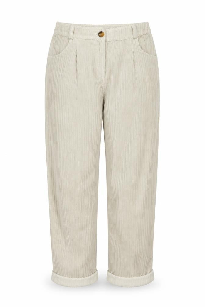 Topshop Women's Beige Cropped Corduroy Trousers Size 8