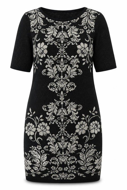 M&Co Women's Black Floral Dress Size 14