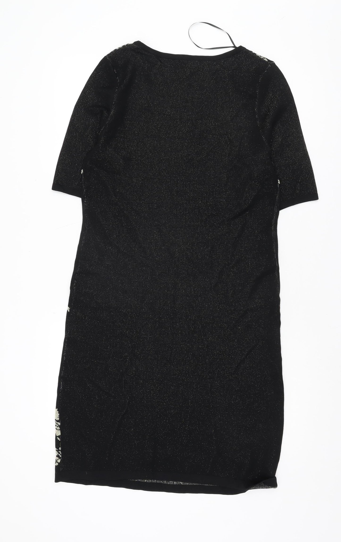 M&Co Women's Black Floral Dress Size 14