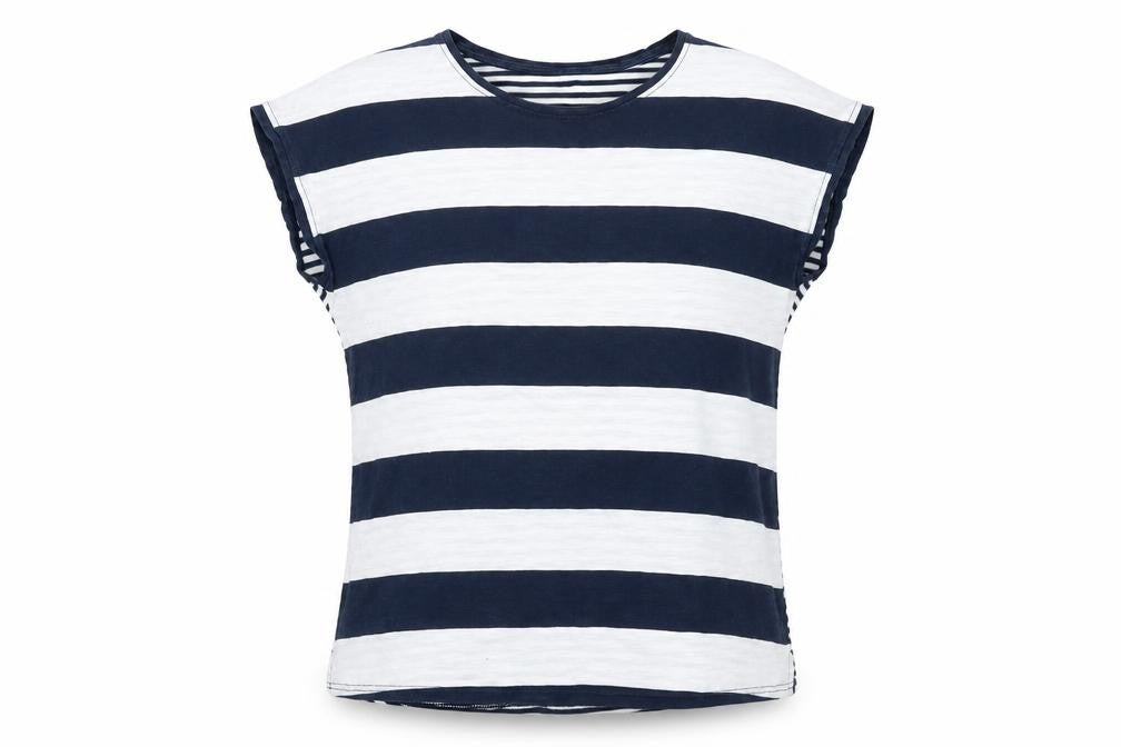 Next Women Blue Striped T-Shirt Size 6