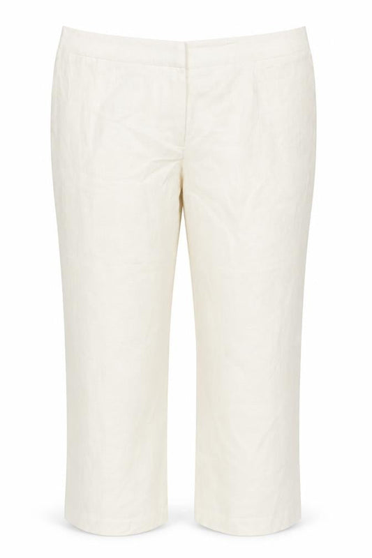 Ann Harvey Women's Ivory Linen Trousers Size 18