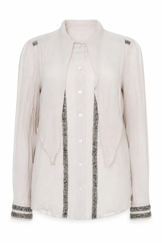 French Connection Women's Beige Silk Blouse Size 8