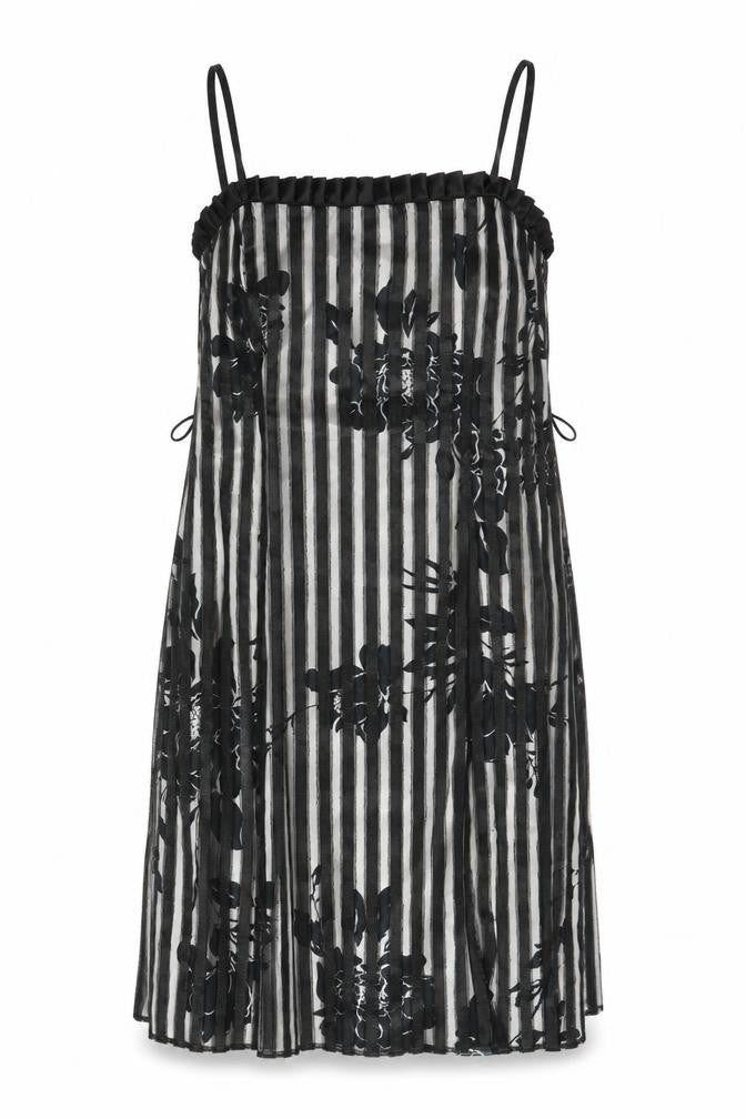 Debut Women's Black Floral Striped Slip Dress Size 16