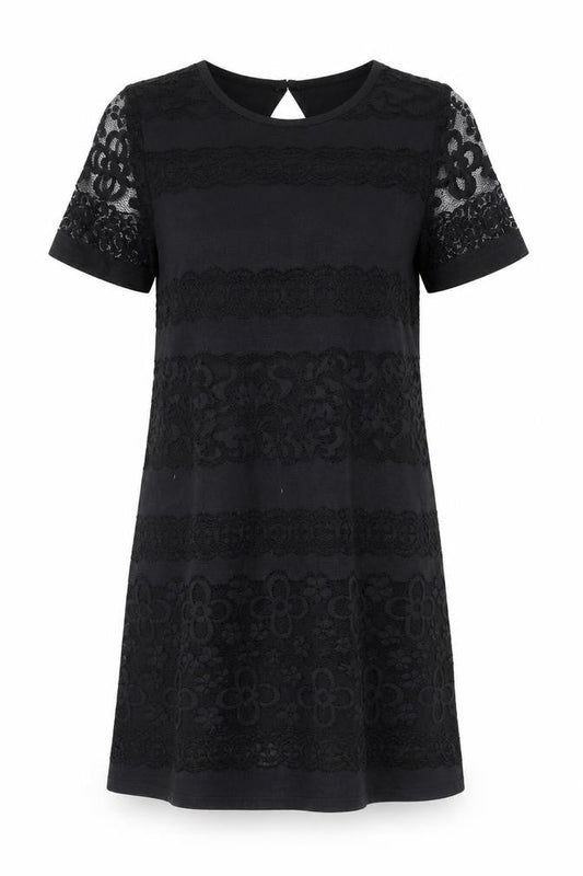 Yumi Women's Black Lace Shift Dress Size 8