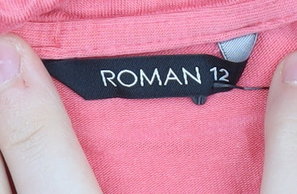 Roman Women's Pink Short Sleeve Top Size 12