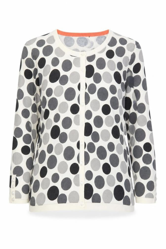 Laura Ashley Women's Multicoloured Polka Dot Cardigan Size 10