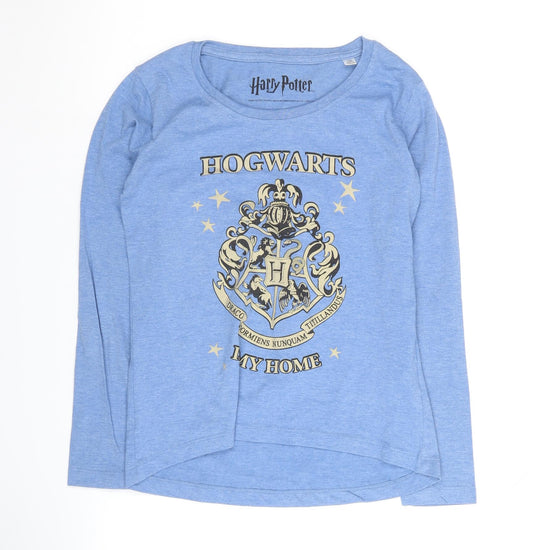Harry Potter Girls Blue Graphic Print Long Sleeve T-Shirt 12 Years