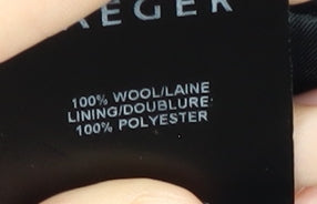 Brand and care label for Jaeger Men's Blue Wool Blazer, 40R, Formal Jacket
