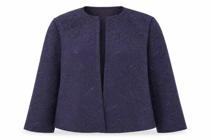 Eastex Women's Purple Jacquard Blazer - Size 12