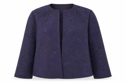 Eastex Women's Purple Jacquard Blazer - Size 12