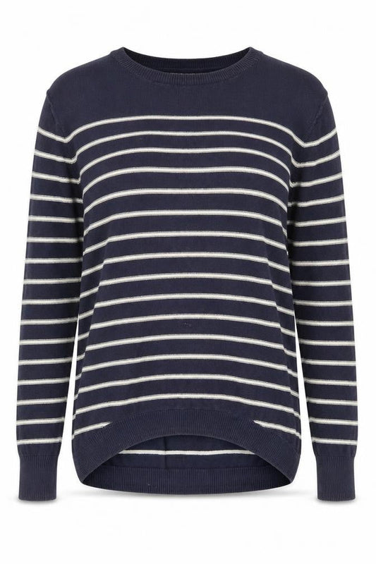 FatFace Women's Blue Striped Pullover Jumper - Size 8