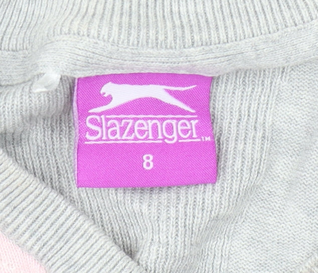 Slazenger Women's Multicoloured V-Neck Jumper Size 8
