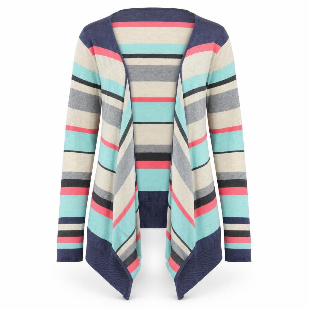 Wallis Petite Striped Open Front Cardigan Multicoloured M