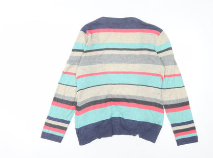 Back view of Wallis Petite Striped Open Front Cardigan Multicoloured M