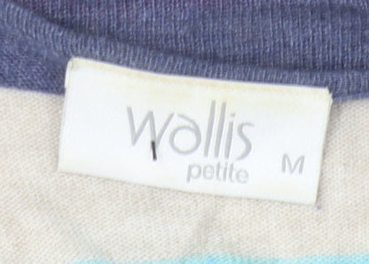 Close-up detail of Wallis Petite Striped Open Front Cardigan Multicoloured M