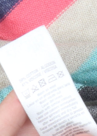 Brand and care label for Wallis Petite Striped Open Front Cardigan Multicoloured M