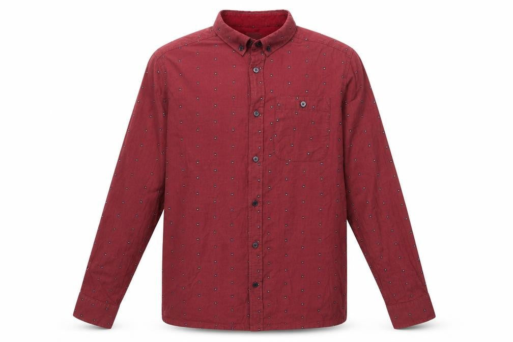 Weekend Offender Men's Red Geometric Cotton Shirt M