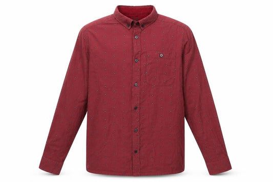 Weekend Offender Men's Red Geometric Cotton Shirt M