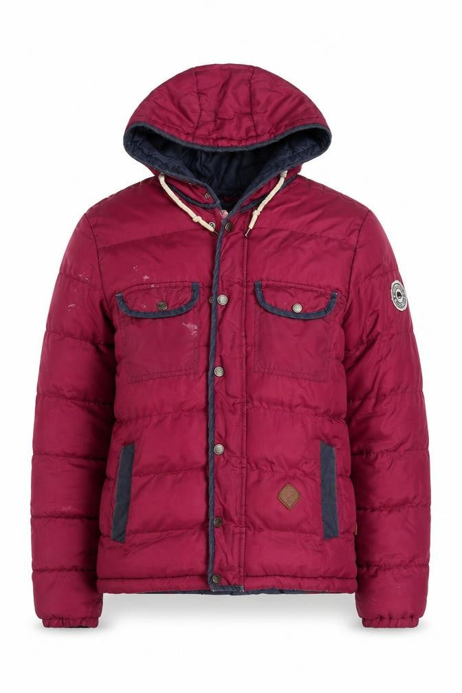 BellField Women's Red Puffer Jacket Size S with Hood