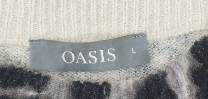 Oasis Women's Multicoloured Animal Print Pullover L