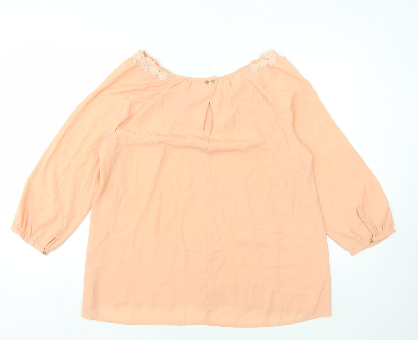 Mango Women's Peach Off Shoulder Blouse Size 12