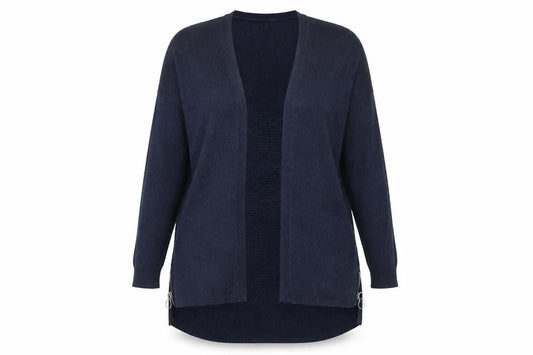 Front view of Red Herring Women's Blue Open Front Cardigan UK, size 16