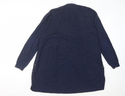Back view of Red Herring Women's Blue Open Front Cardigan UK, size 16