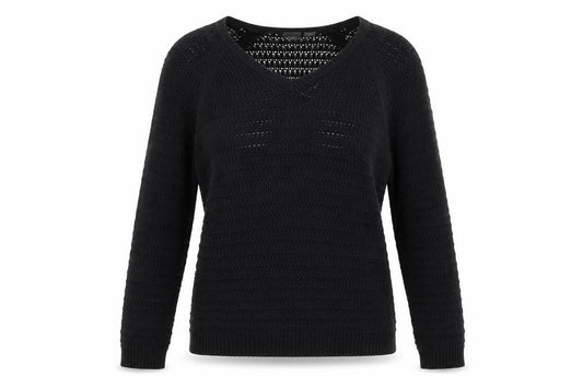 Armani Exchange Women's Black V-Neck Pullover Jumper L