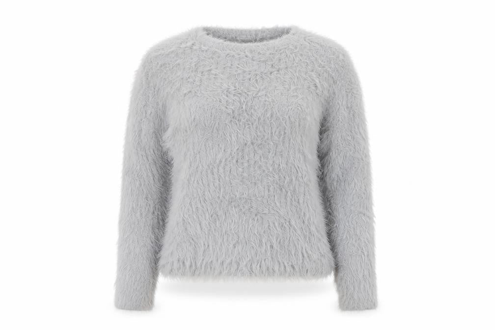 Pull Women's Grey Chunky-Knit Pullover M
