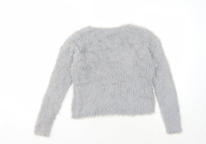 Pull&Bear Pull Women's Grey Chunky-Knit Pullover M