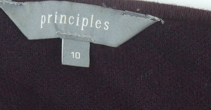 Close-up detail of Principles Women's Purple Cardigan, size 10