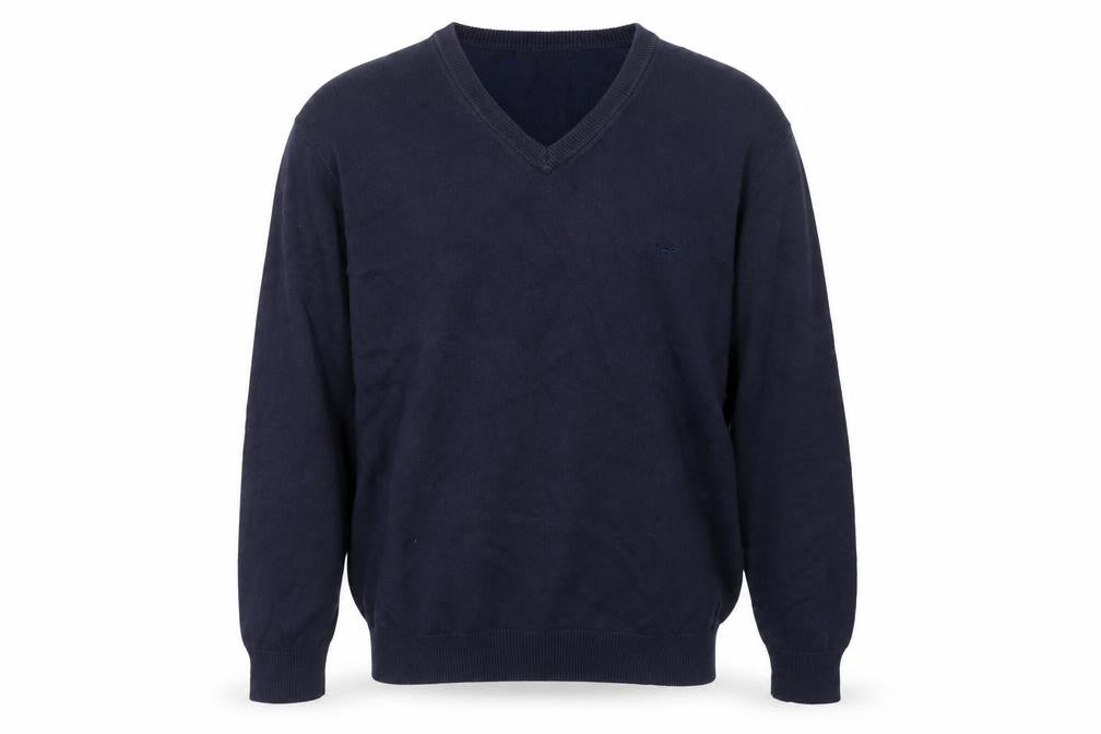 Wolsey Men's Blue V-Neck Knit Pullover Jumper Size M