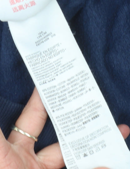 Brand and care label for Levi's boys’ blue pullover hoodie - 16 years, graphic logo