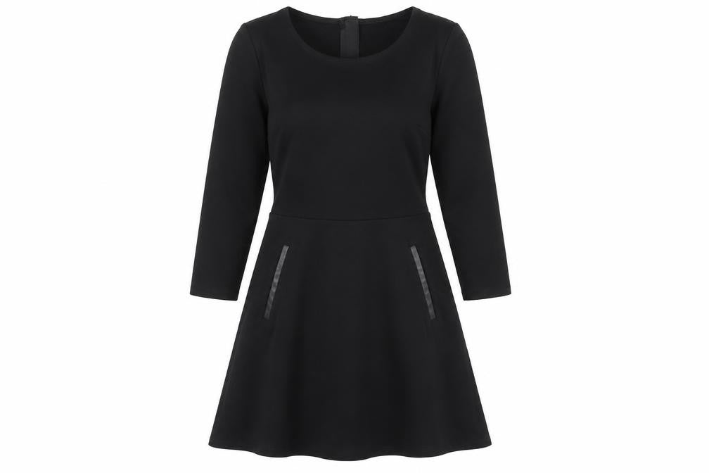 Gap Women's Black Dress - Size S, 3/4 Sleeve, Zip Detail