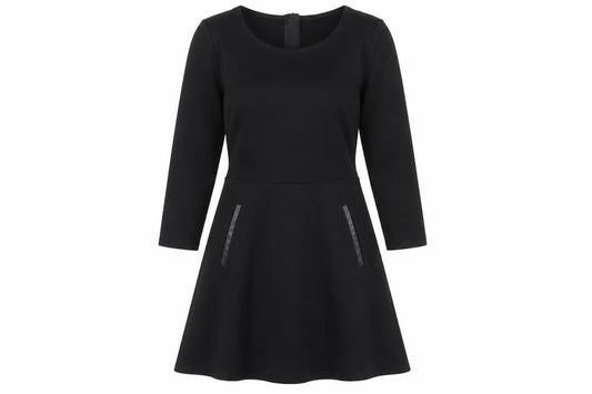 Gap Women's Black Dress - Size S, 3/4 Sleeve, Zip Detail