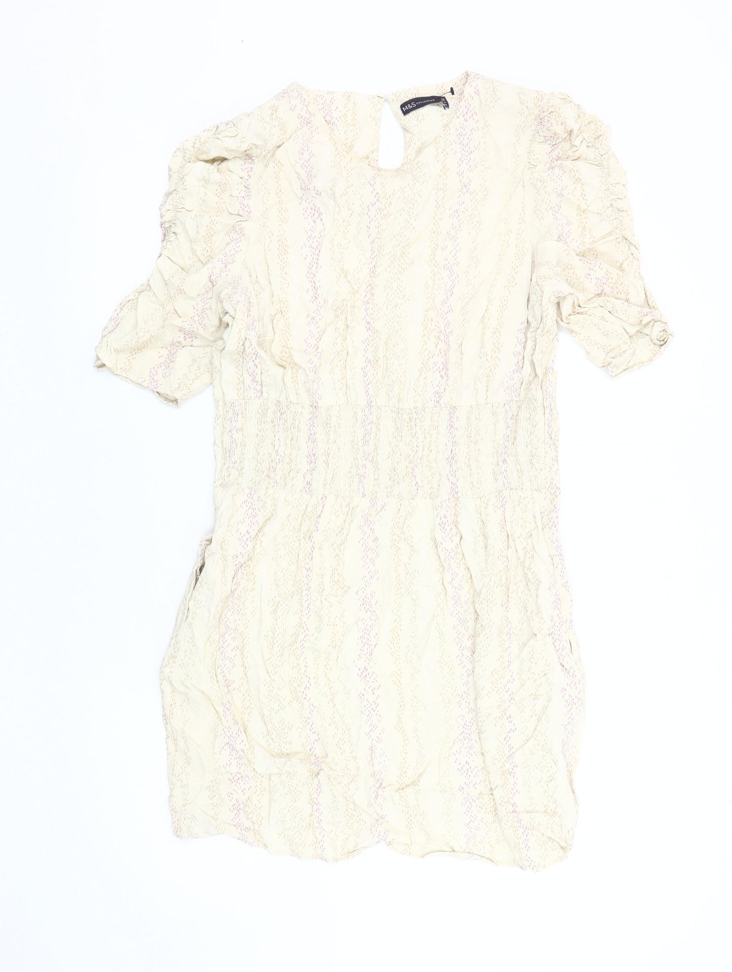Marks and Spencer Beige Women's Half Sleeve Dress