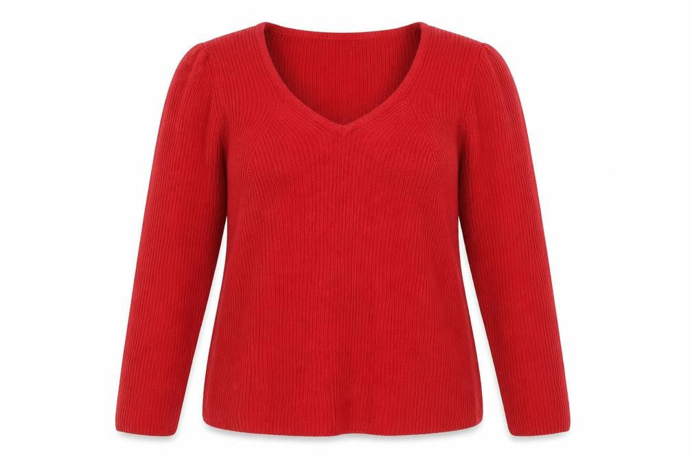 Next Women's Red Pullover Jumper V-Neck Size 18