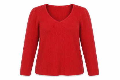 Next Women's Red Pullover Jumper V-Neck Size 18