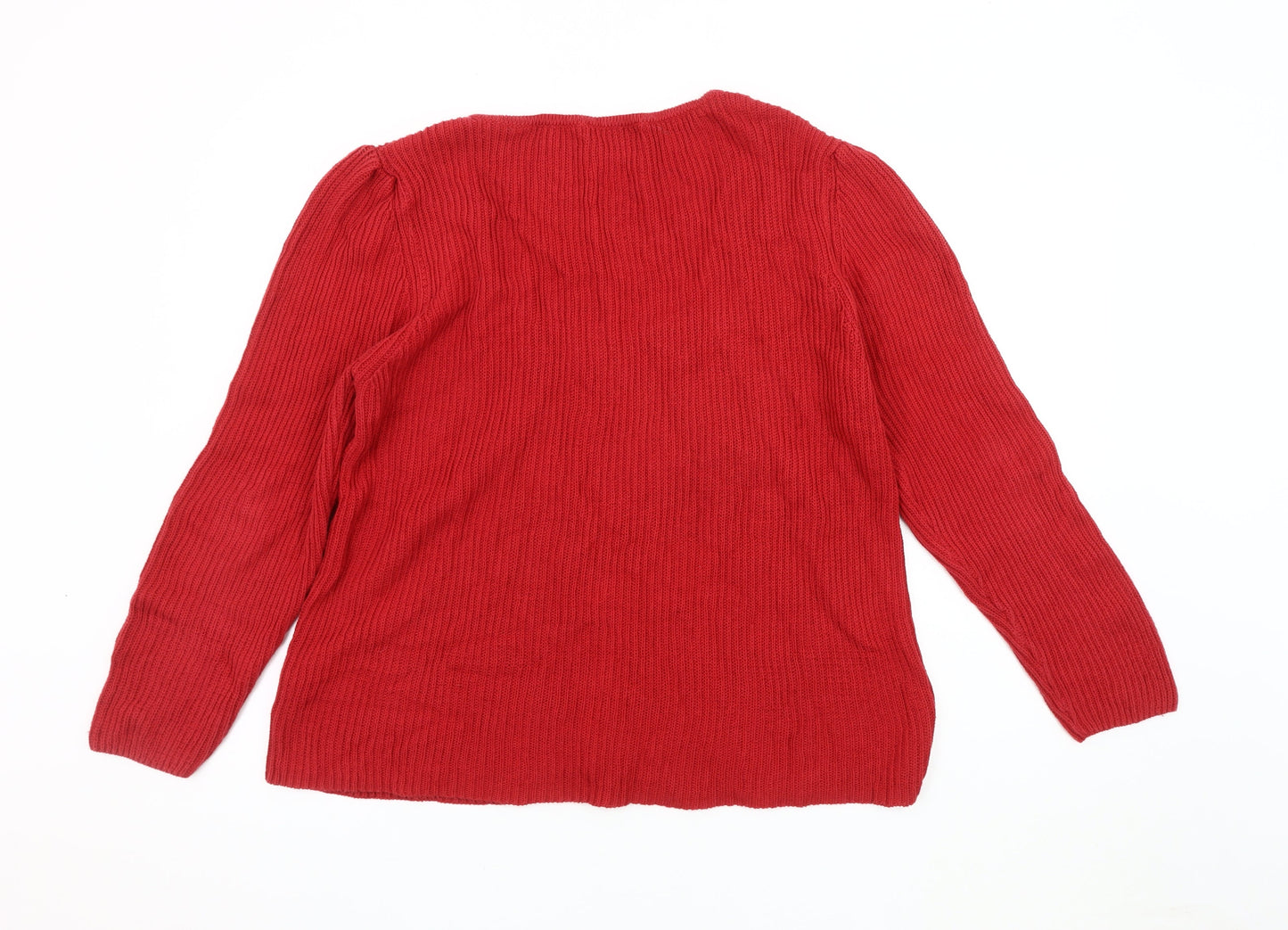 Next Women's Red Pullover Jumper V-Neck Size 18