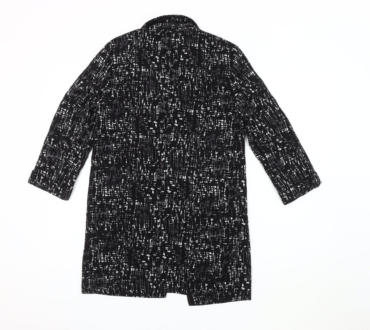 Warehouse Women’s Black Suit Jacket, Size S, Abstract Pattern