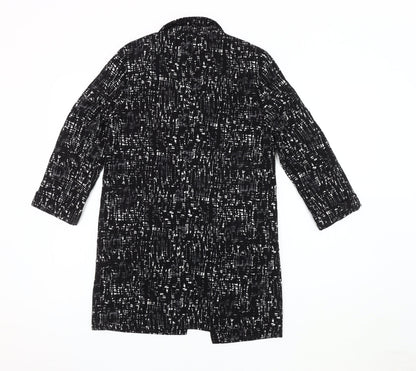 Warehouse Women’s Black Suit Jacket, Size S, Abstract Pattern