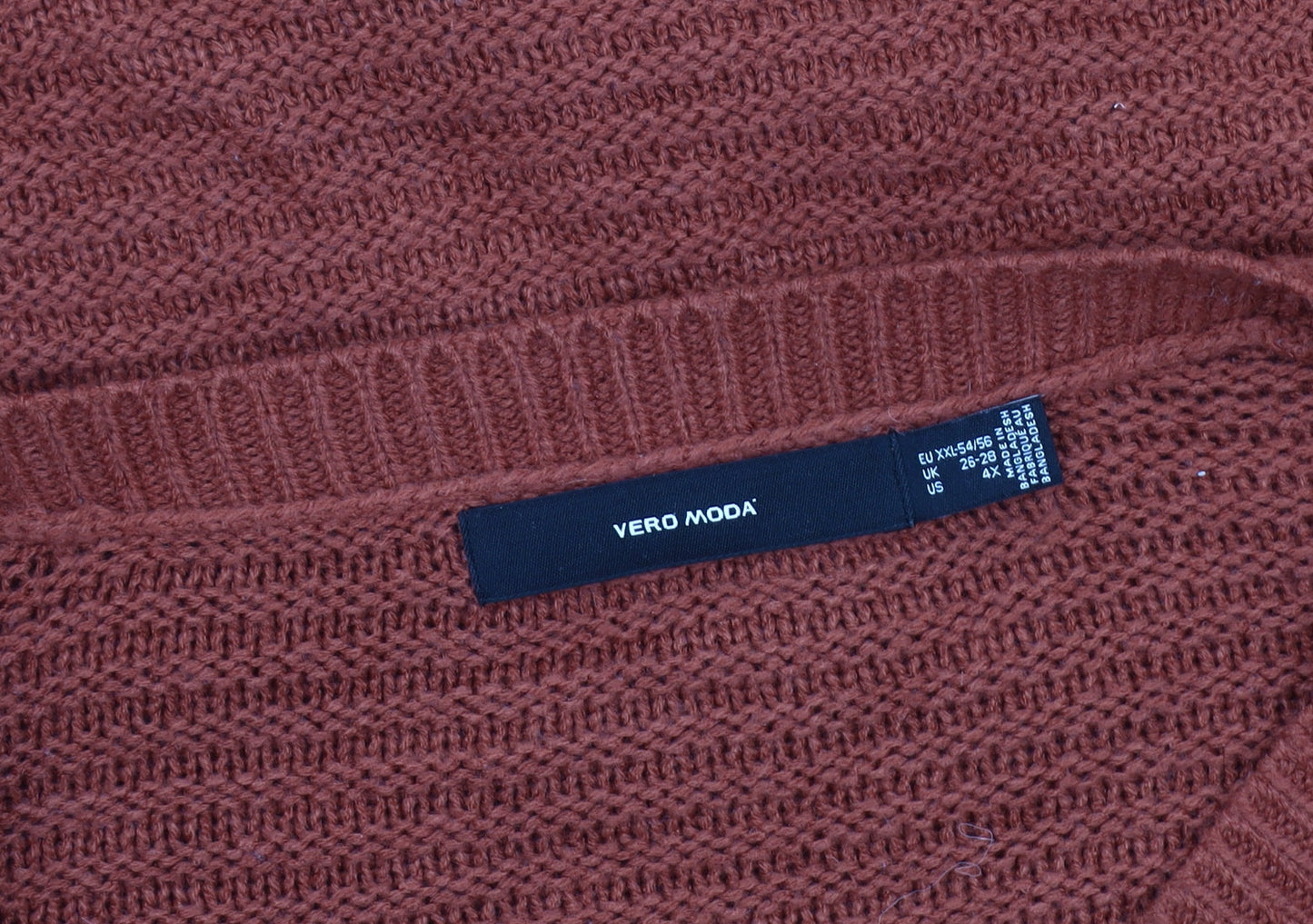 Vero Moda Women's Brown Acrylic V-Neck Pullover, Size 26-28