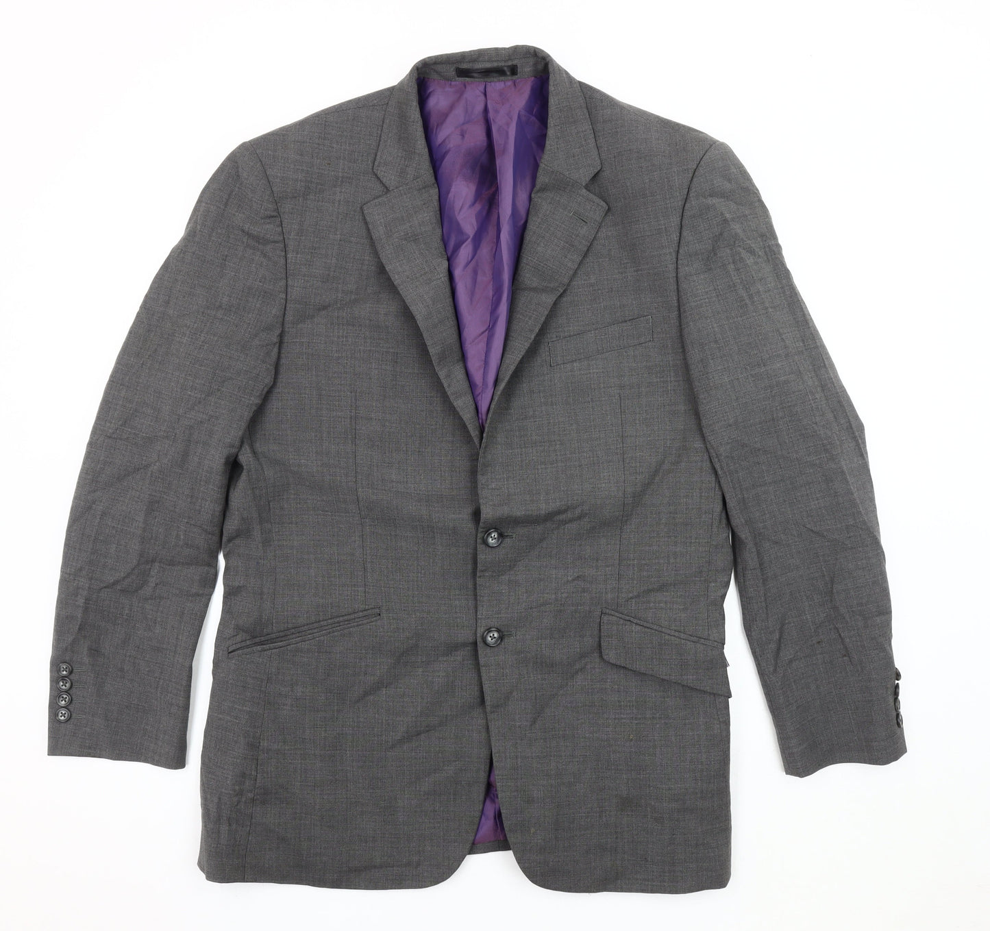 Brook Taverner Men's Grey Blazer, Size 40R, Formal Single-Breasted