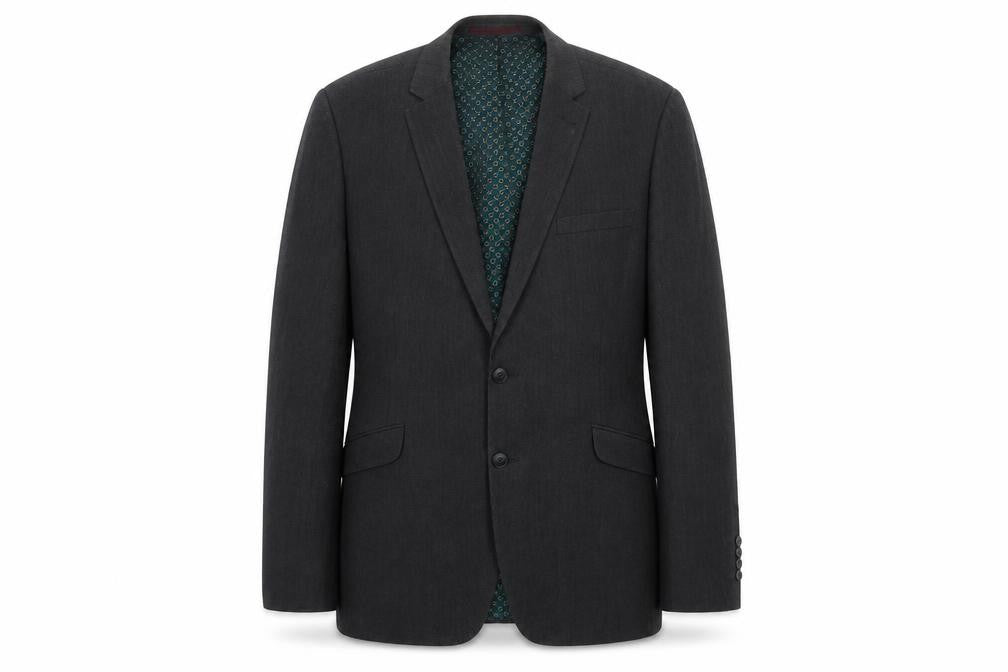 Next Men's Grey Wool Blazer 44R Regular Double-Vented