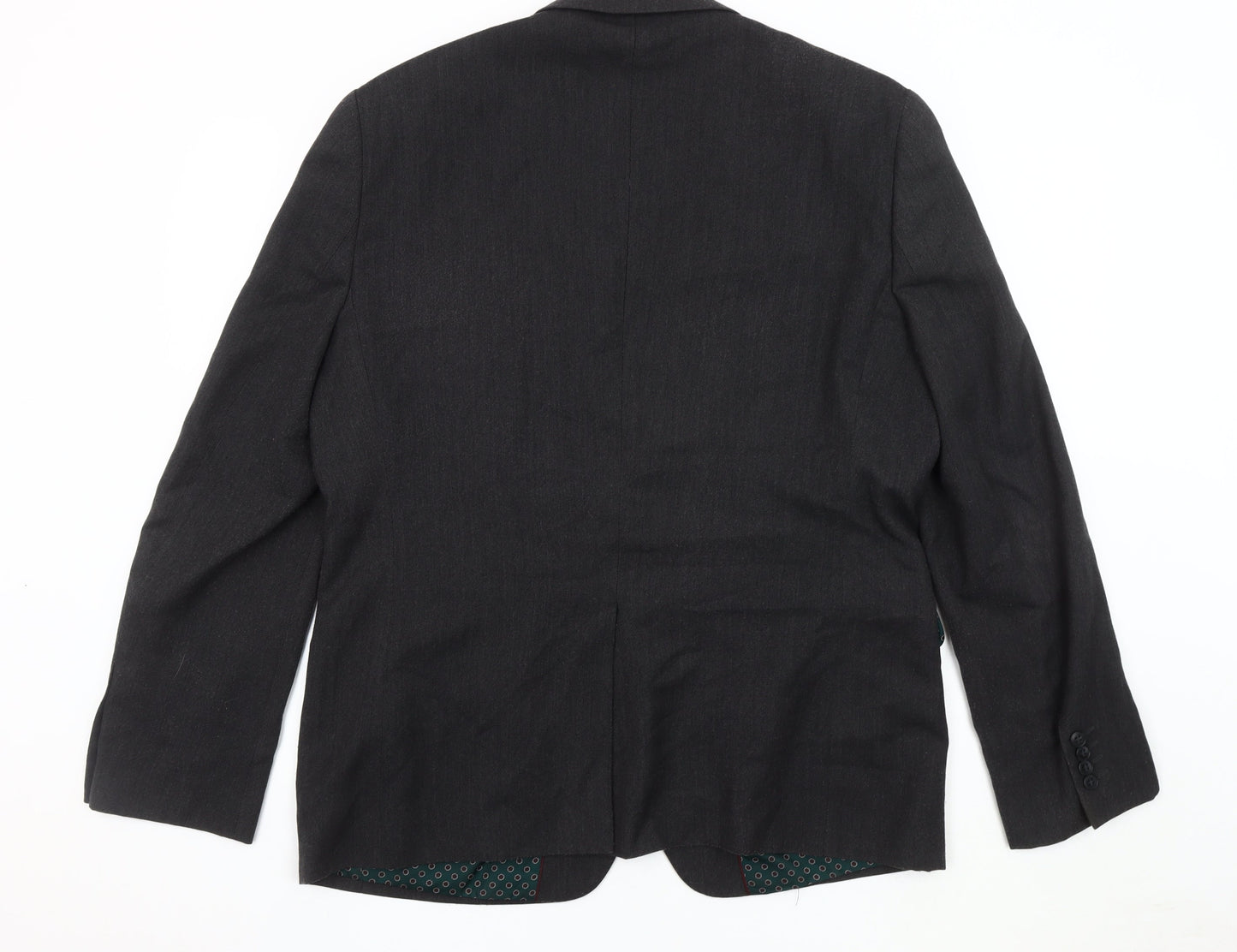 Next Men's Grey Wool Blazer 44R Regular Double-Vented