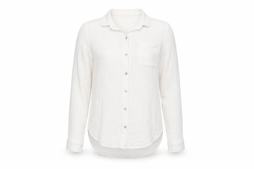 Jessica Simpson Unisex White Cotton Button-Up Shirt S
